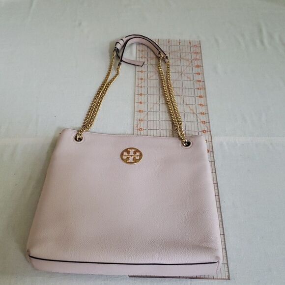 Tory Burch Everly Blush Pink Pebbled Leather Swingpack Bag Crossbody Elle Woods - Picture 4 of 11